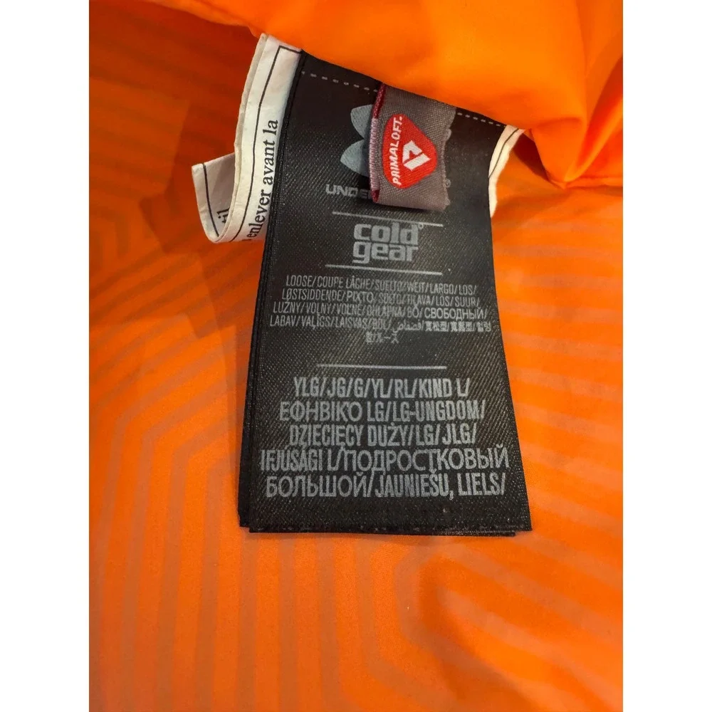 Under Armour ColdGear Infrared Primaloft Quilted Jacket Youth Large Teal Orange